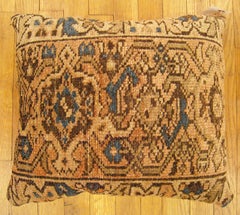 Decorative Antique Persian Hamadan Rug Pillow with Geometric Abstracts Allover