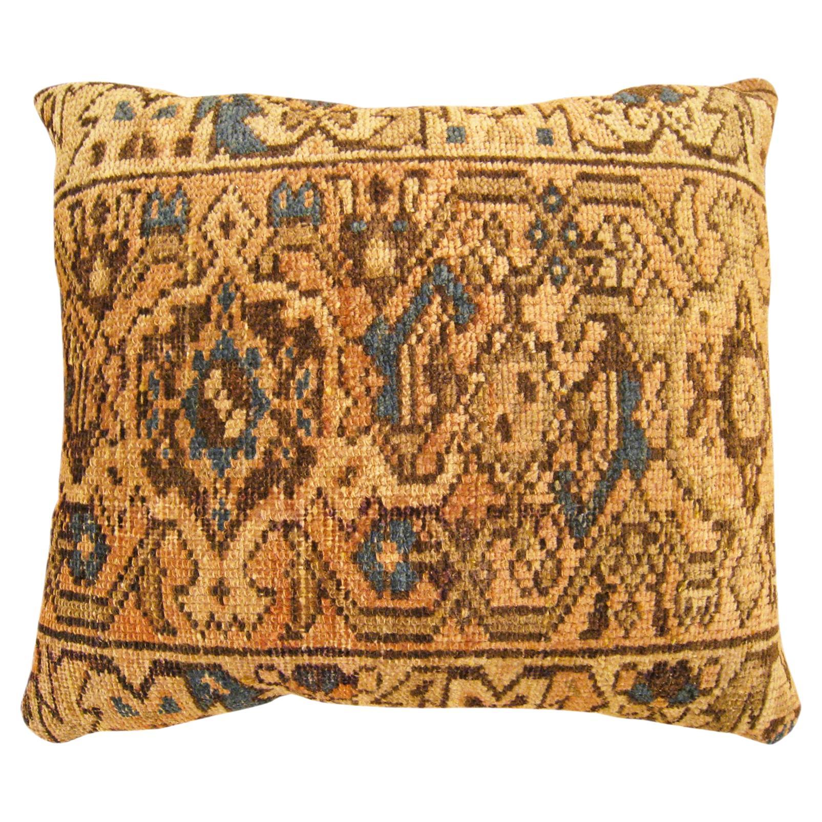 Dekoratives antikes persisches Hamadan-Teppich Kissen mit geometrischen abstrakten Motiven