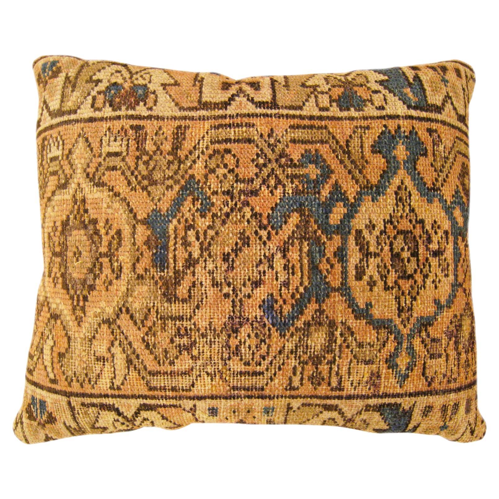 Decorative Antique Persian Hamadan Rug Pillow with Geometric Abstracts Allover