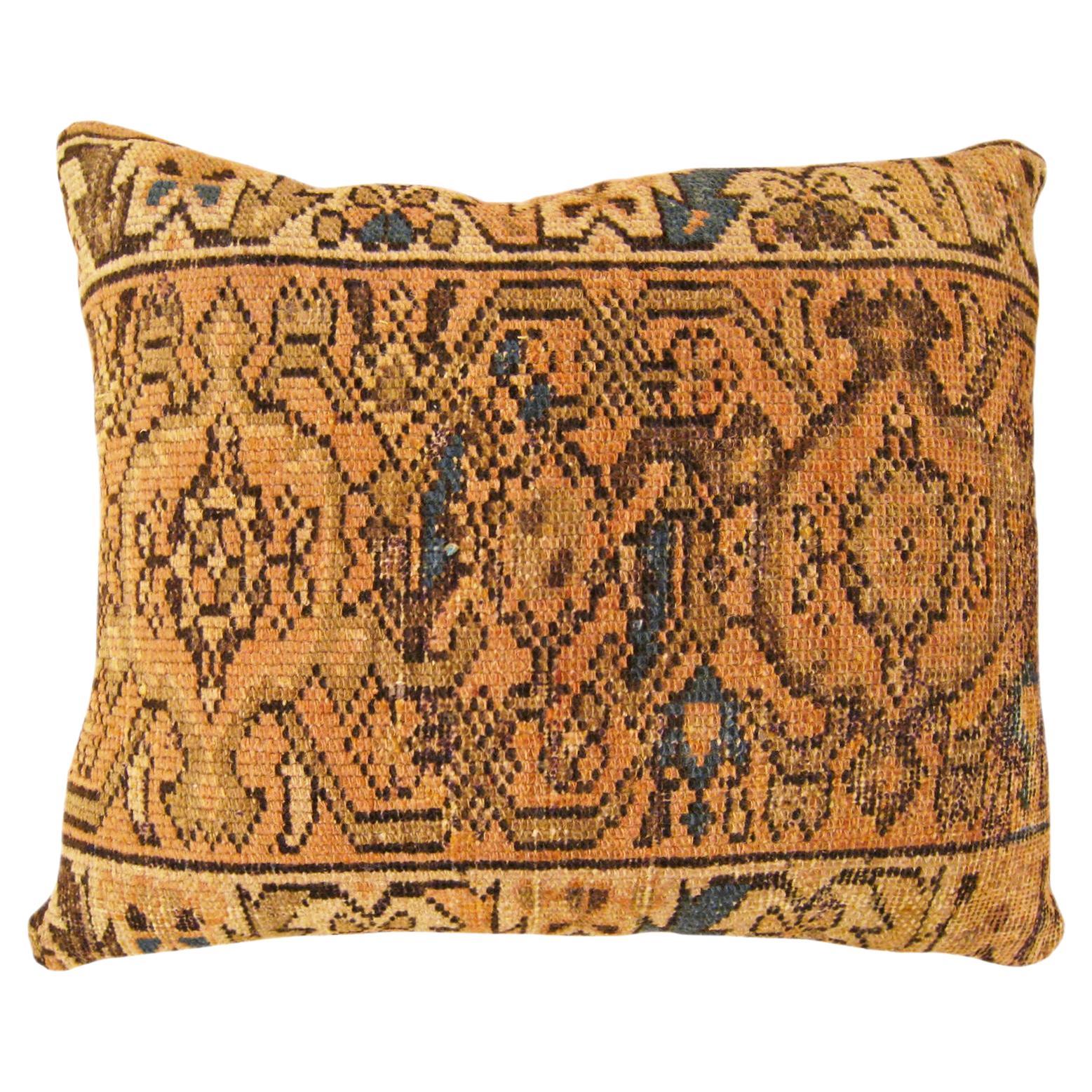 Decorative Antique Persian Hamadan Rug Pillow with Geometric Abstracts Allover For Sale