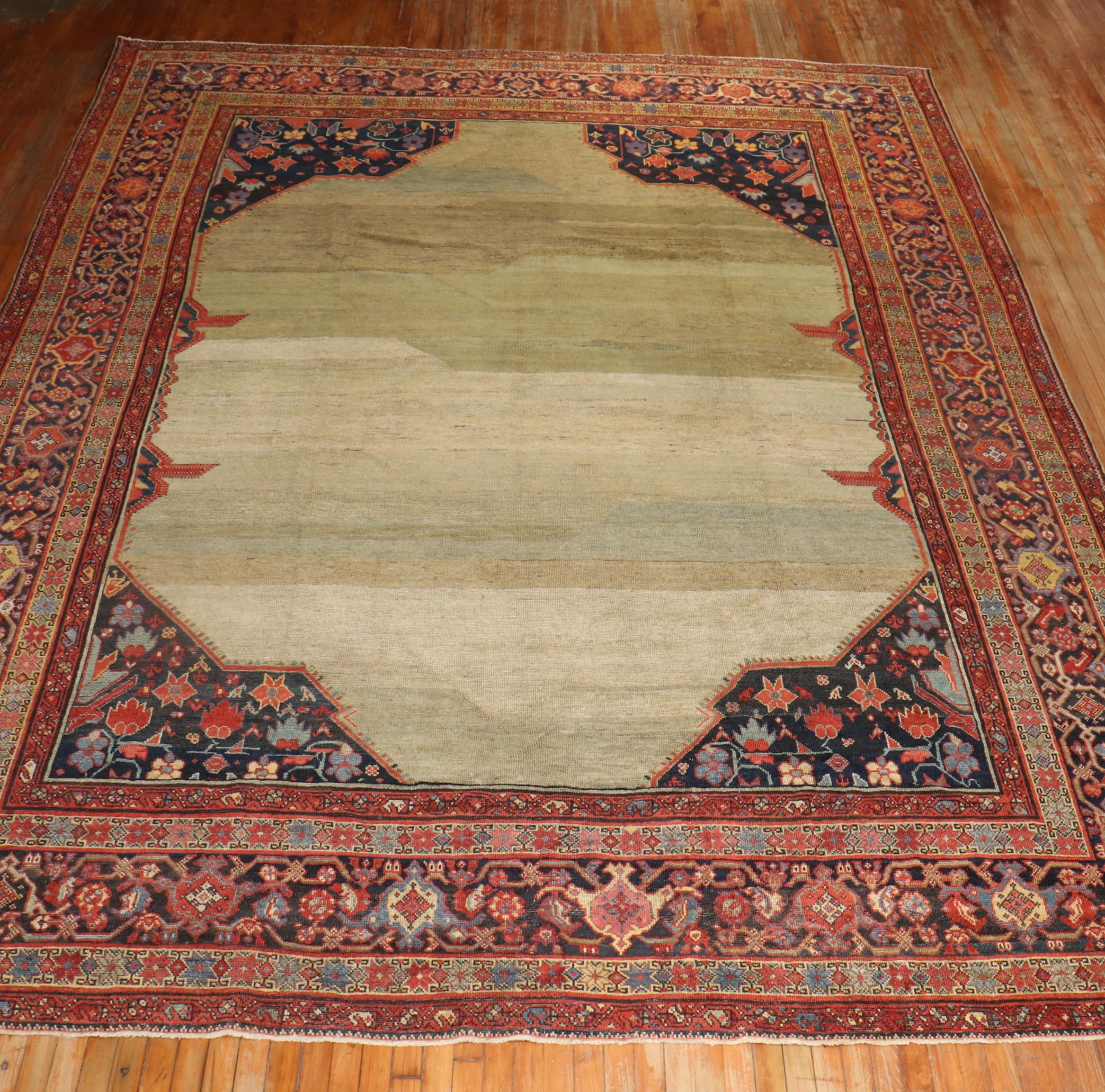 Decorative Antique Persian Mahal Rug For Sale 4