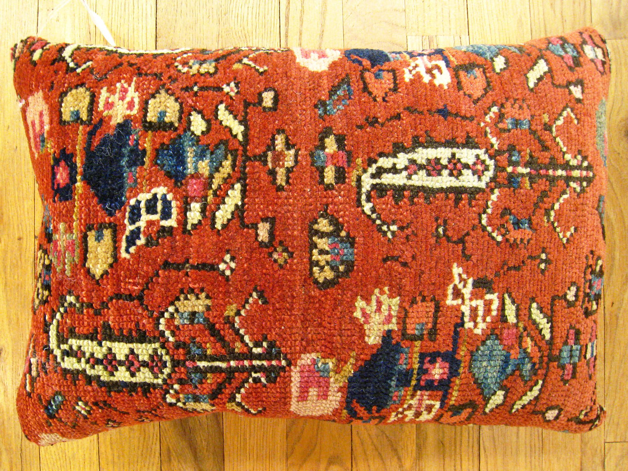 Antique Persian Malayer Rug Pillow; size 18