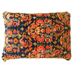 Decorative Antique Persian Malayer Carpet Pillow with Geometric Abstracts Design