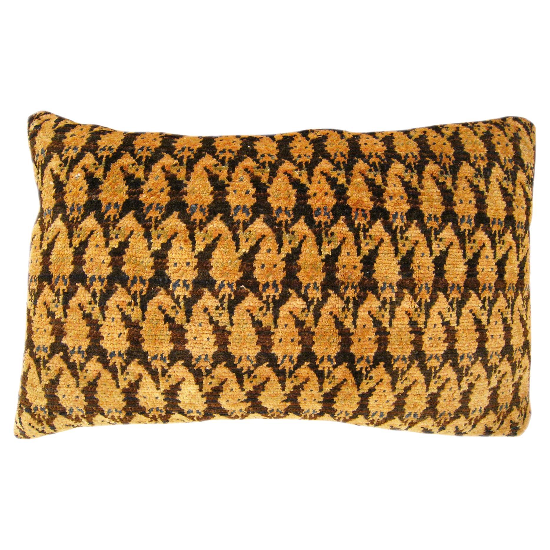 Decorative Antique Persian Saraband Carpet Pillow with A Paisley Design Allover