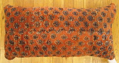 Decorative Antique Persian Saraband Carpet Pillow with Floral Elements