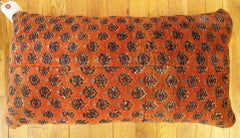 Decorative Antique Persian Saraband Carpet Pillow with Floral Elements