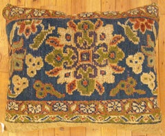 Decorative Antique Persian Sultanabad Carpet Pillow with Floral Elements