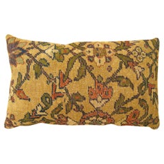 Decorative Antique Persian Sultanabad Carpet Pillow with Floral Elements