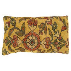 Decorative Antique Persian Sultanabad Carpet Pillow with Floral Elements