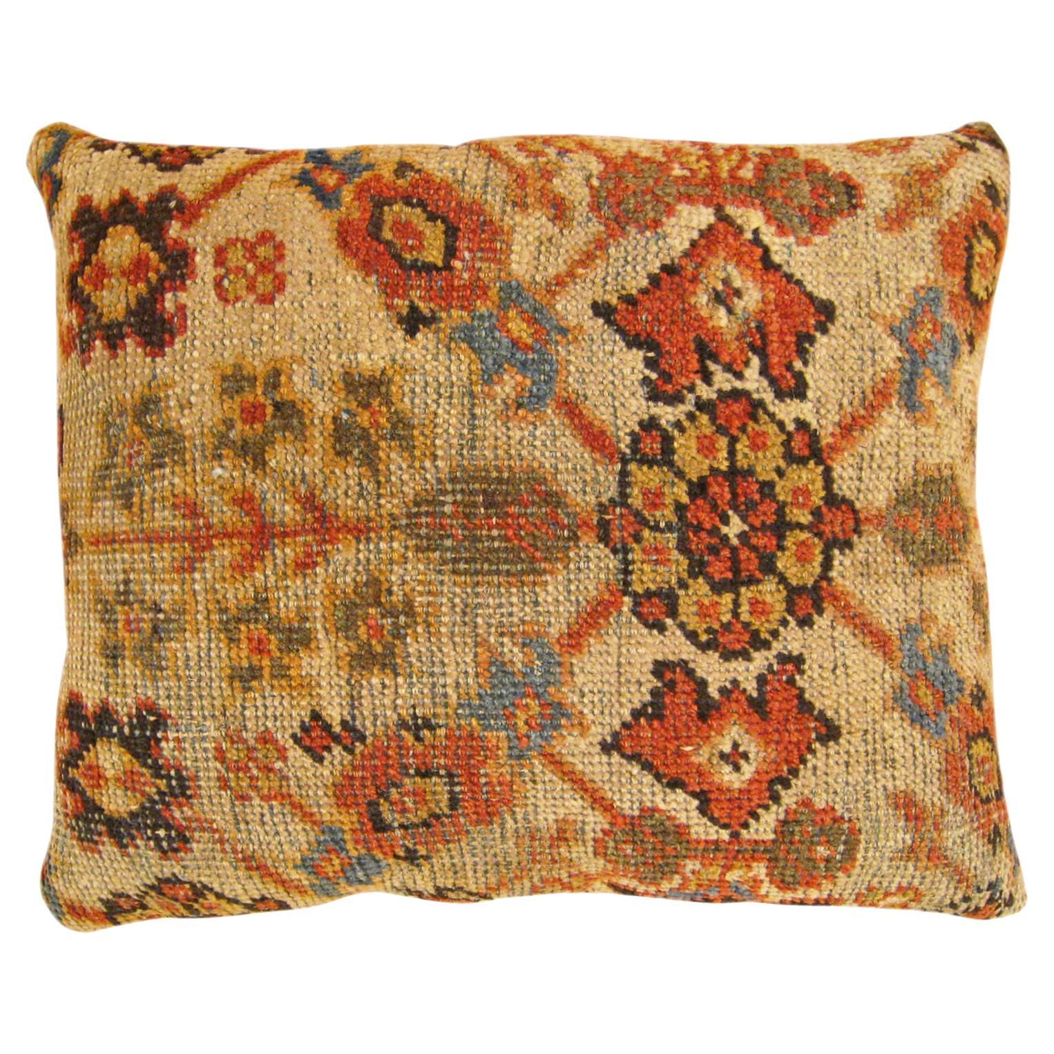 Decorative Antique Persian Sultanabad Pillow with Floral & Geometric Abstracts