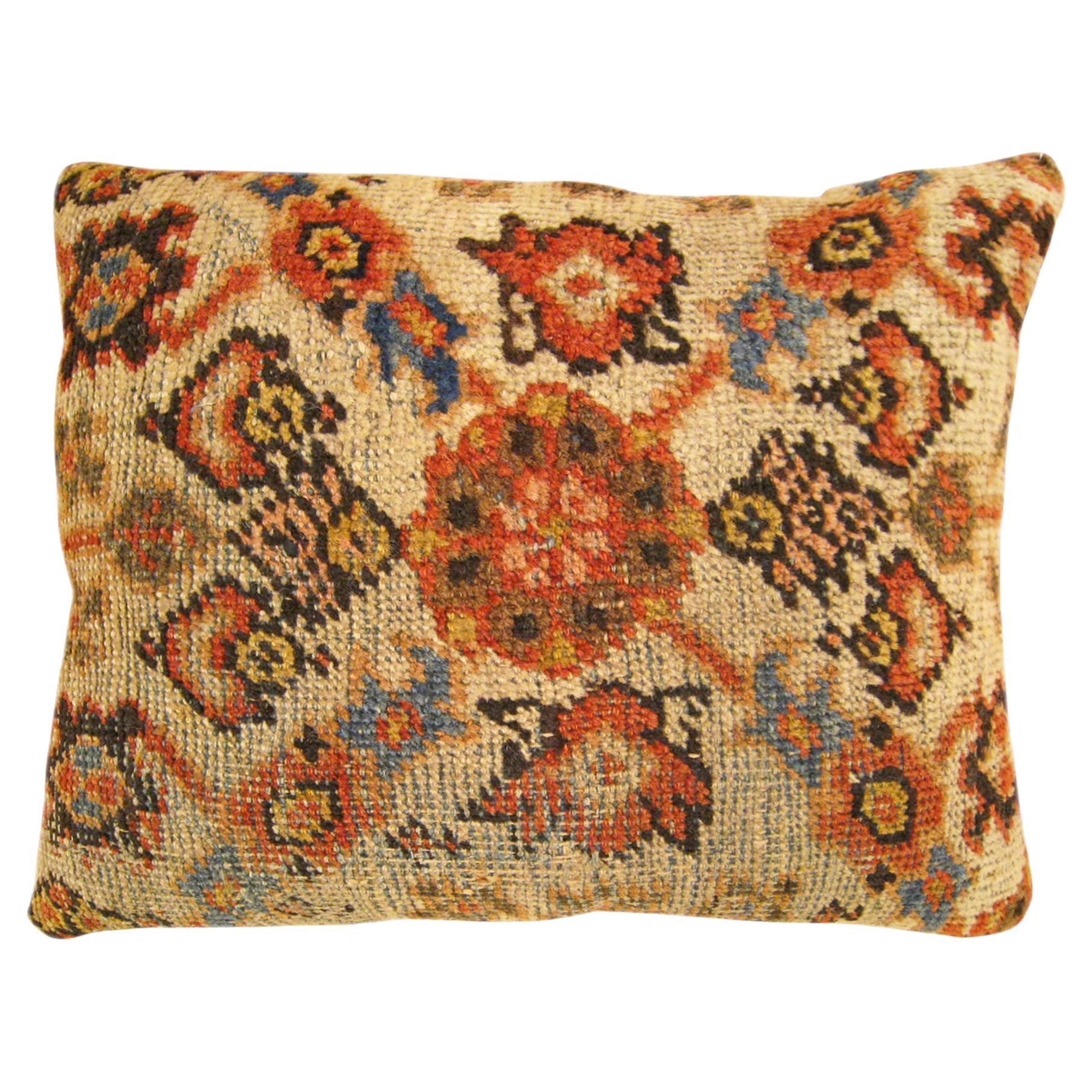  Decorative Antique Persian Sultanabad Pillow with Floral & Geometric Abstracts  For Sale