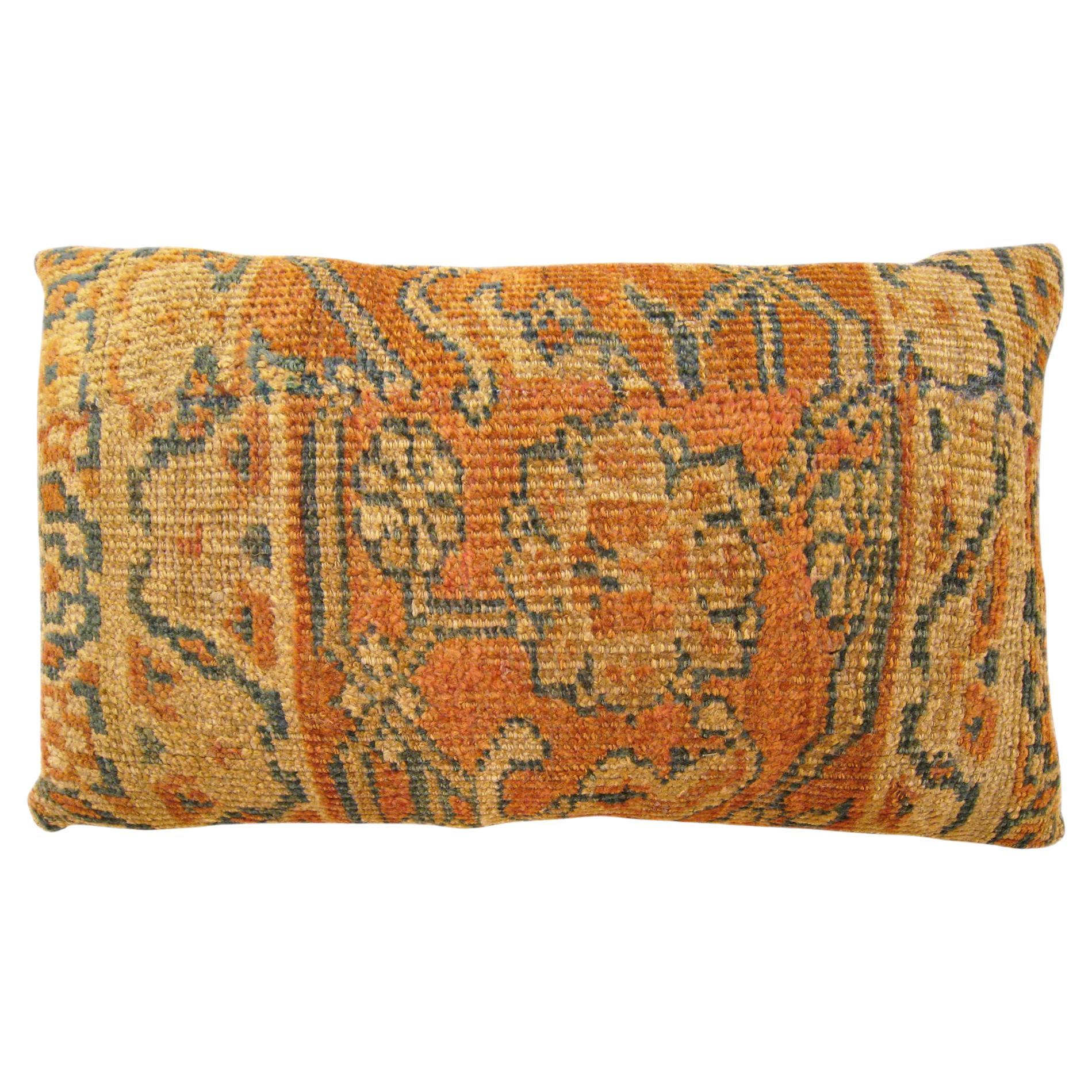 Decorative Antique Persian Sultanabad Pillow with Floral & Geometric Abstracts For Sale