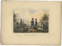 Decorative Antique Print of Fully Uniformed Generals of the Belgium Army, 1833