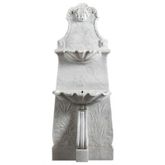 Decorative Antique Sculpted Marble Wall Fountain / Basin