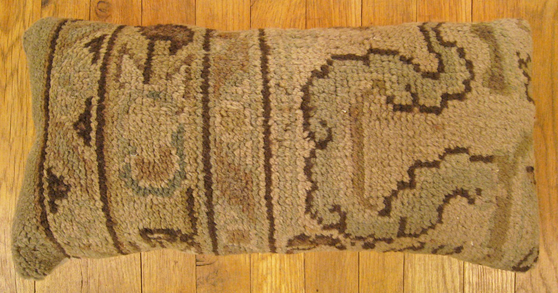 Decorative antique Spanish Savonnerie carpet pillow with geometric design, size 1'8” x 0’10