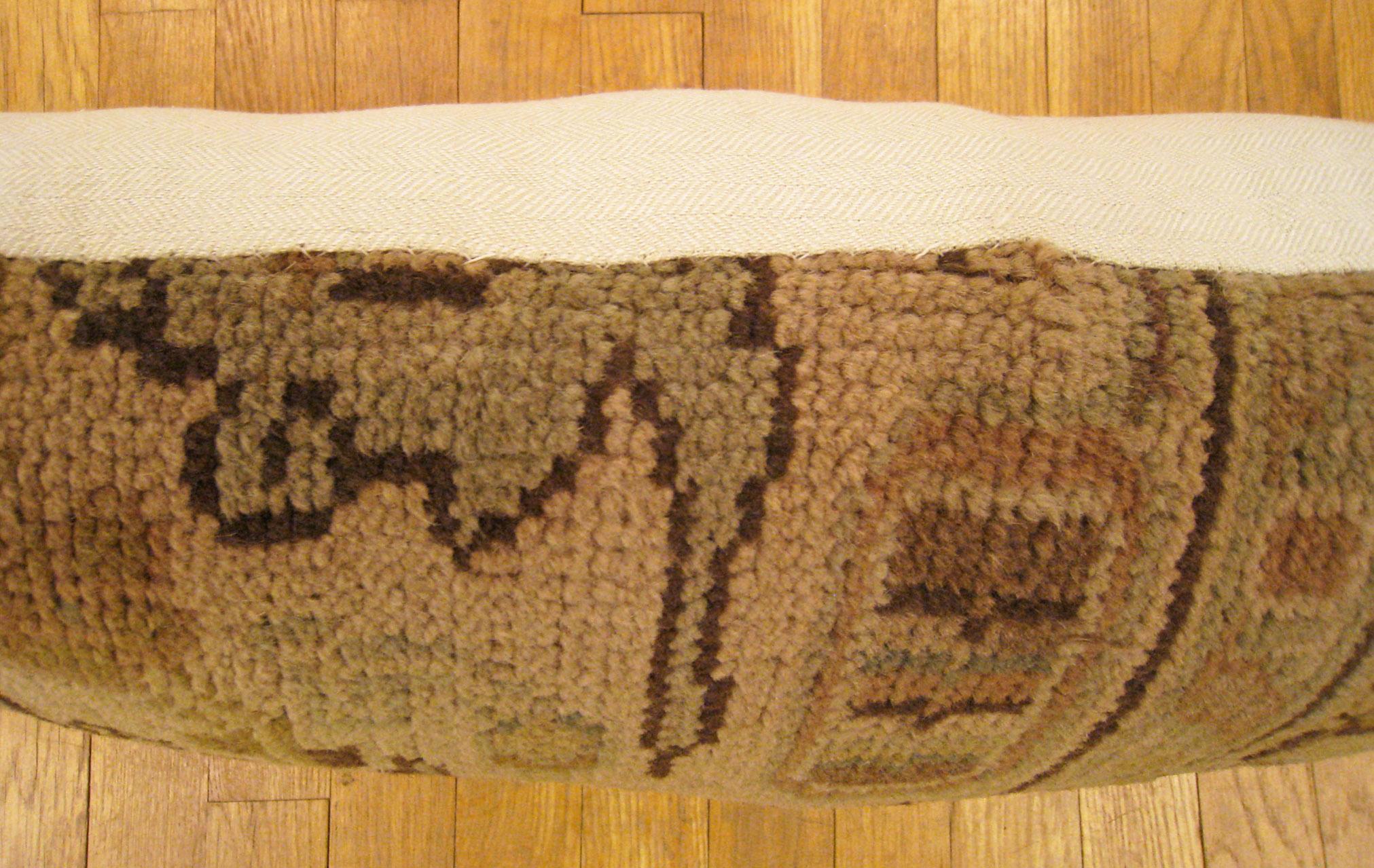 Decorative Antique Spanish Savonnerie Carpet Pillow with Geometric Design In Good Condition For Sale In New York, NY