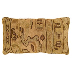 Decorative Antique Spanish Savonnerie Carpet Pillow with Geometric Design