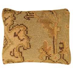 Decorative Antique Spanish Savonnerie Carpet Pillow with Geometric Design