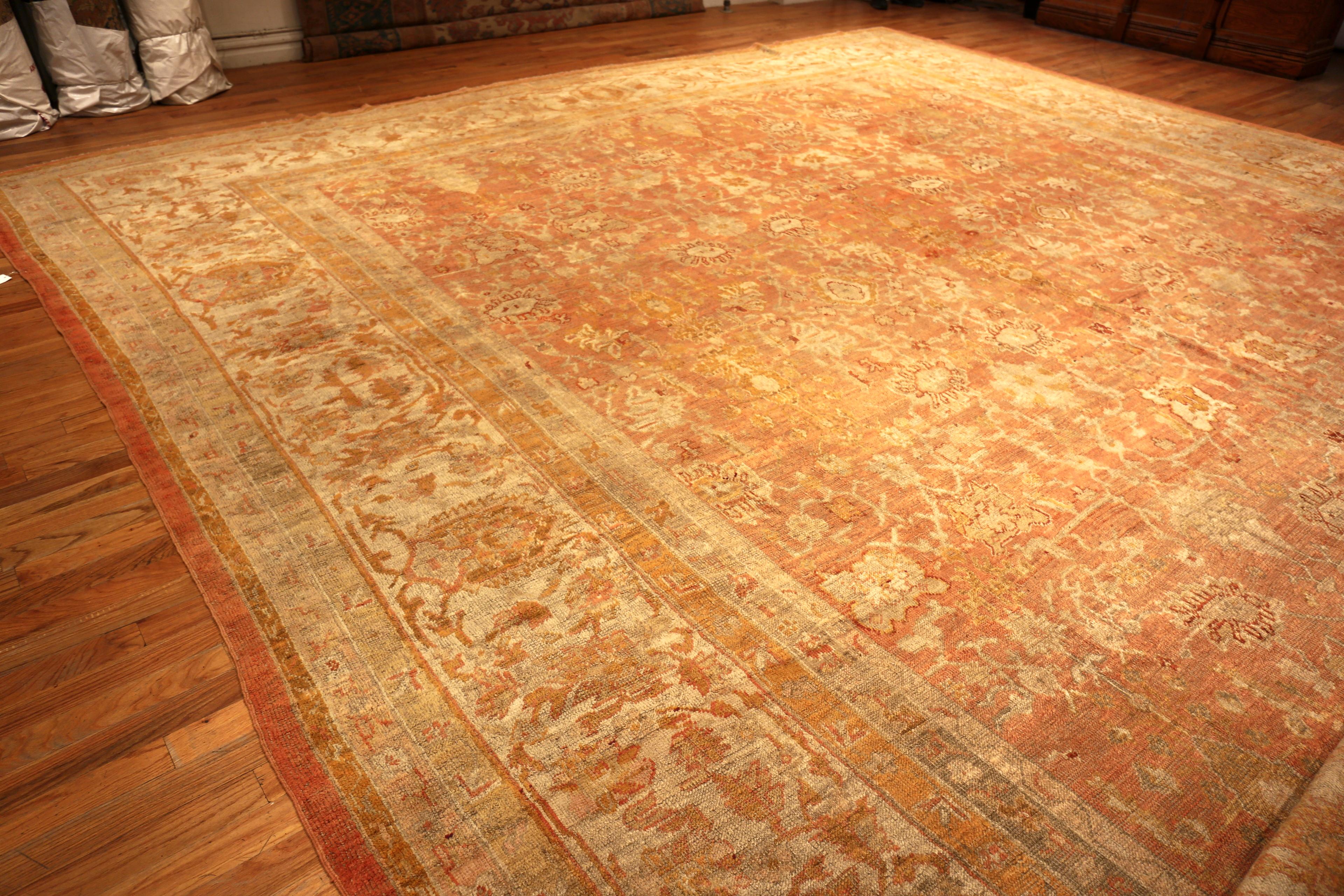 Oversized Decorative Antique Turkish Oushak Area Rug, Country of origin / rug type: Turkish rugs, Circa date: 1900. Size: 20 ft x 26 ft 6 in (6.1 m x 8.08 m)
  