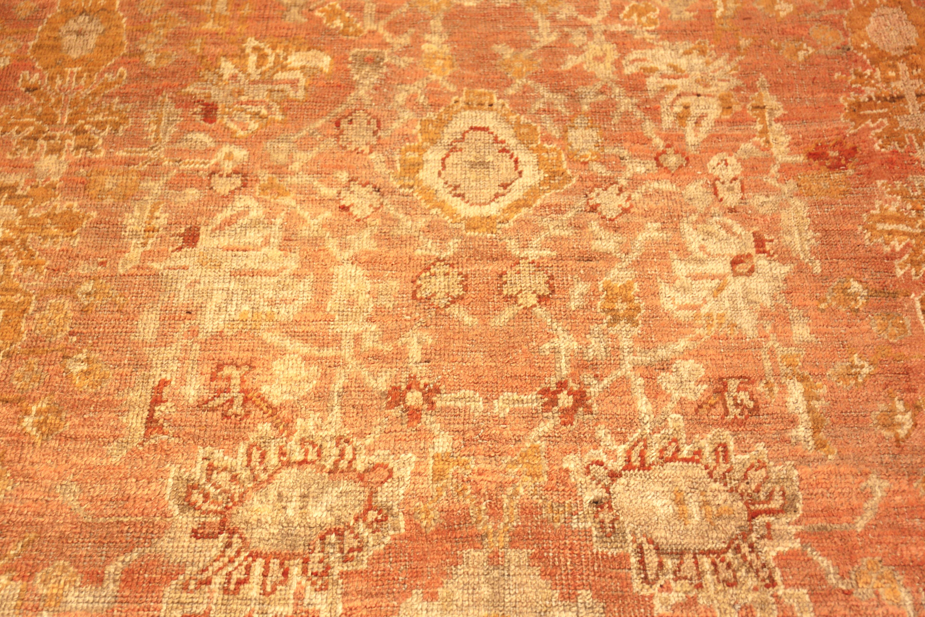 20th Century Decorative Antique Turkish Oushak Rug. 20 ft x 26 ft 6 in For Sale