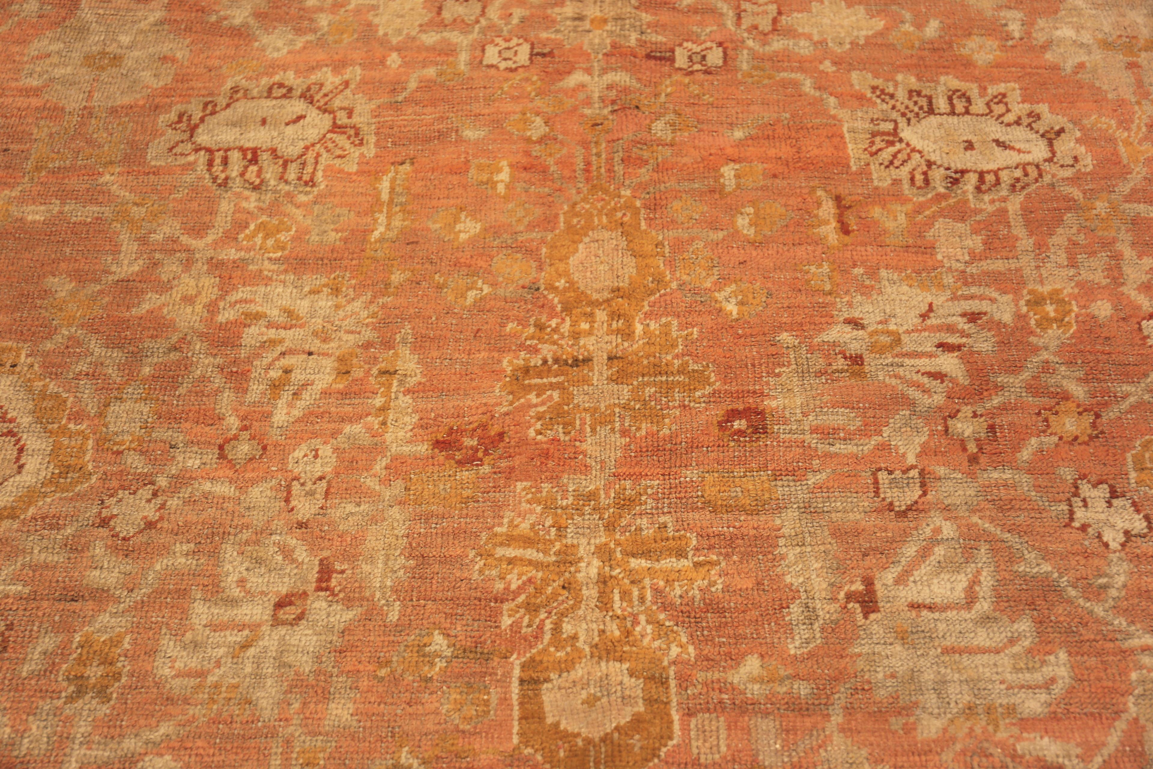 Wool Decorative Antique Turkish Oushak Rug. 20 ft x 26 ft 6 in For Sale