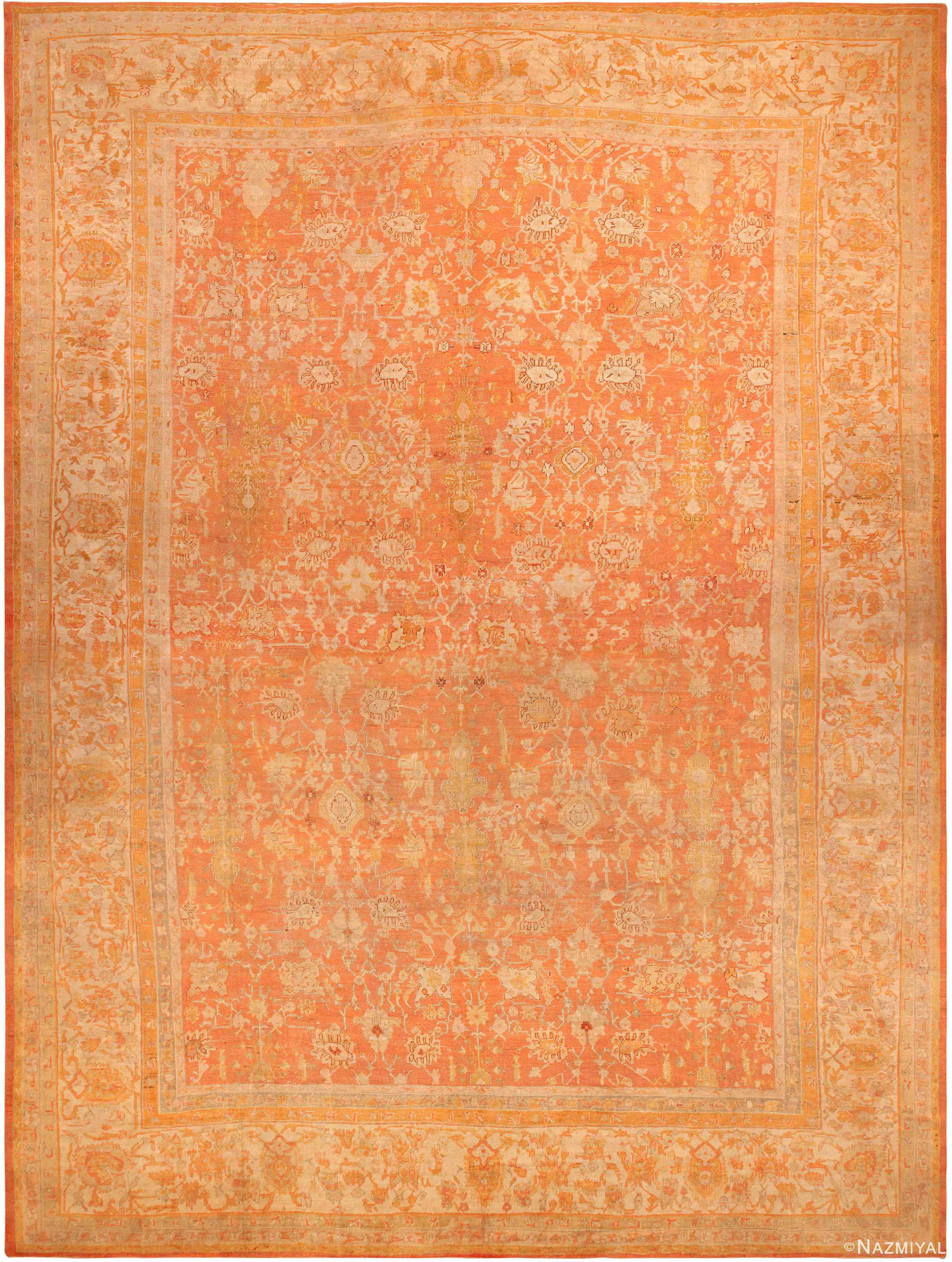 Decorative Antique Turkish Oushak Rug. 20 ft x 26 ft 6 in For Sale