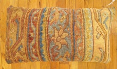 Decorative Antique Turkish Oushak Rug Pillow with Geometric Abstracts Motif