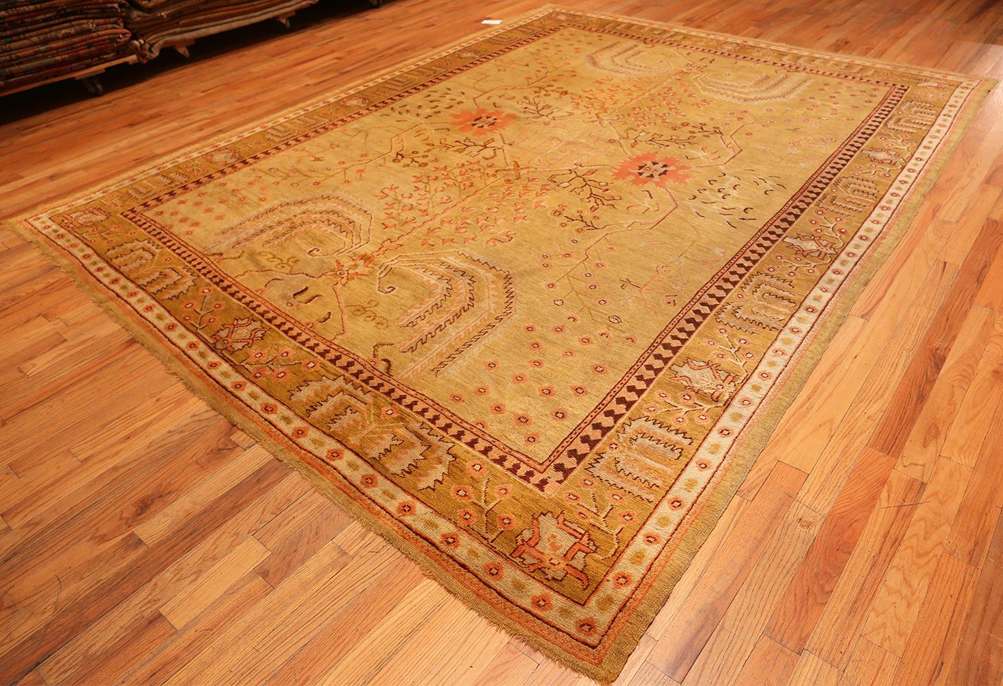 Beautiful Room Size Antique Turkish Oushak Rug, Country of Origin / Rug Type: Antique Turkish Rugs, Circa Date: 1920 - Size: 10 ft x 13 ft 6 in (3.05 m x 4.11 m). 