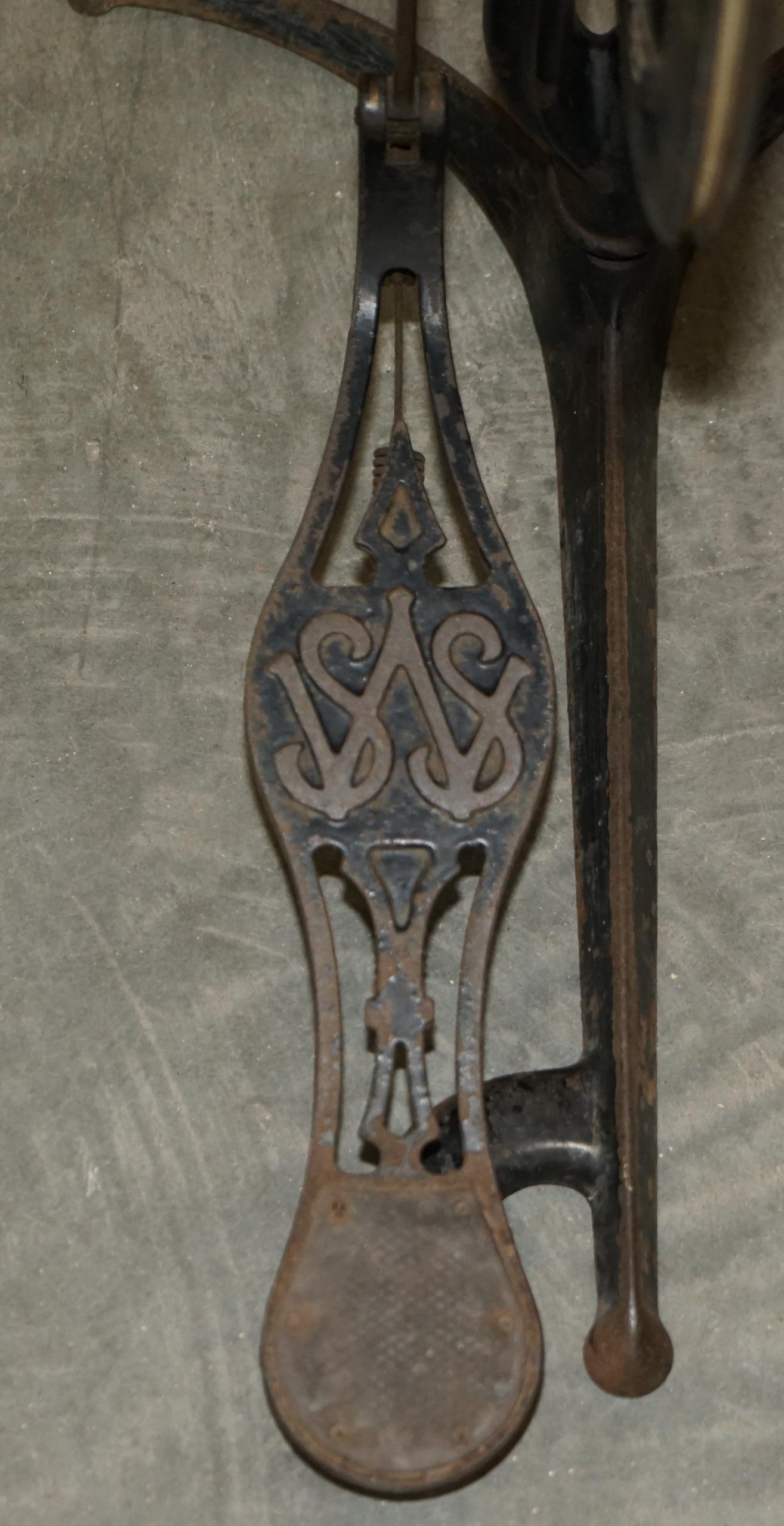 Steel Decorative Antique Victorian 1890 James Beall Morrison Treadle Dentist Drill For Sale
