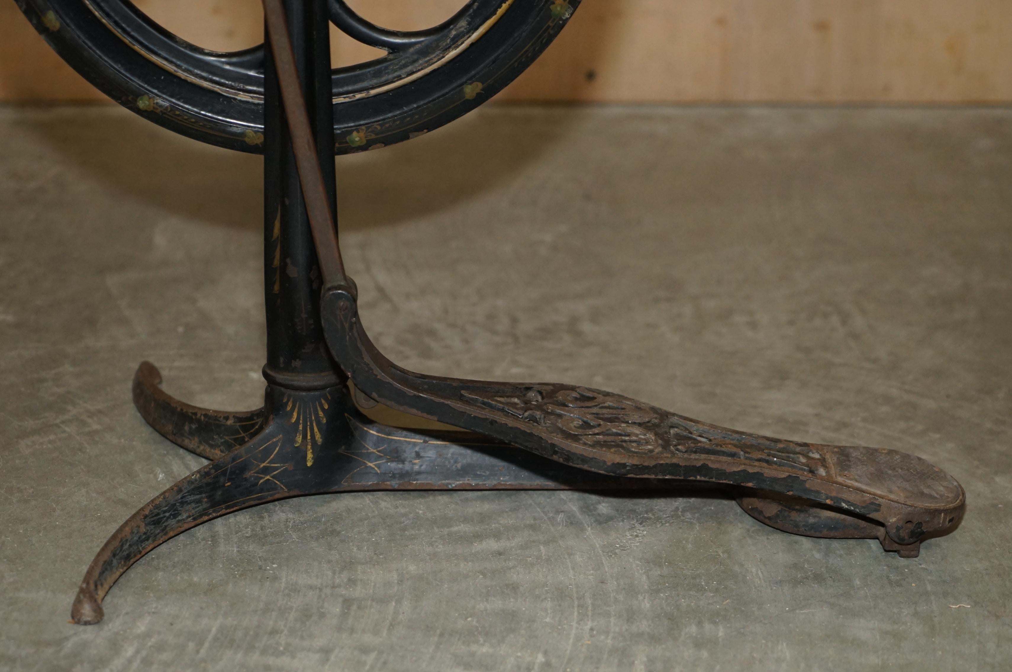 Hand-Crafted Decorative Antique Victorian 1890 James Beall Morrison Treadle Dentist Drill For Sale