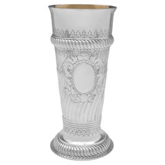 Decorative Antique Victorian Sterling Silver Vase - London 1889 by Barnards