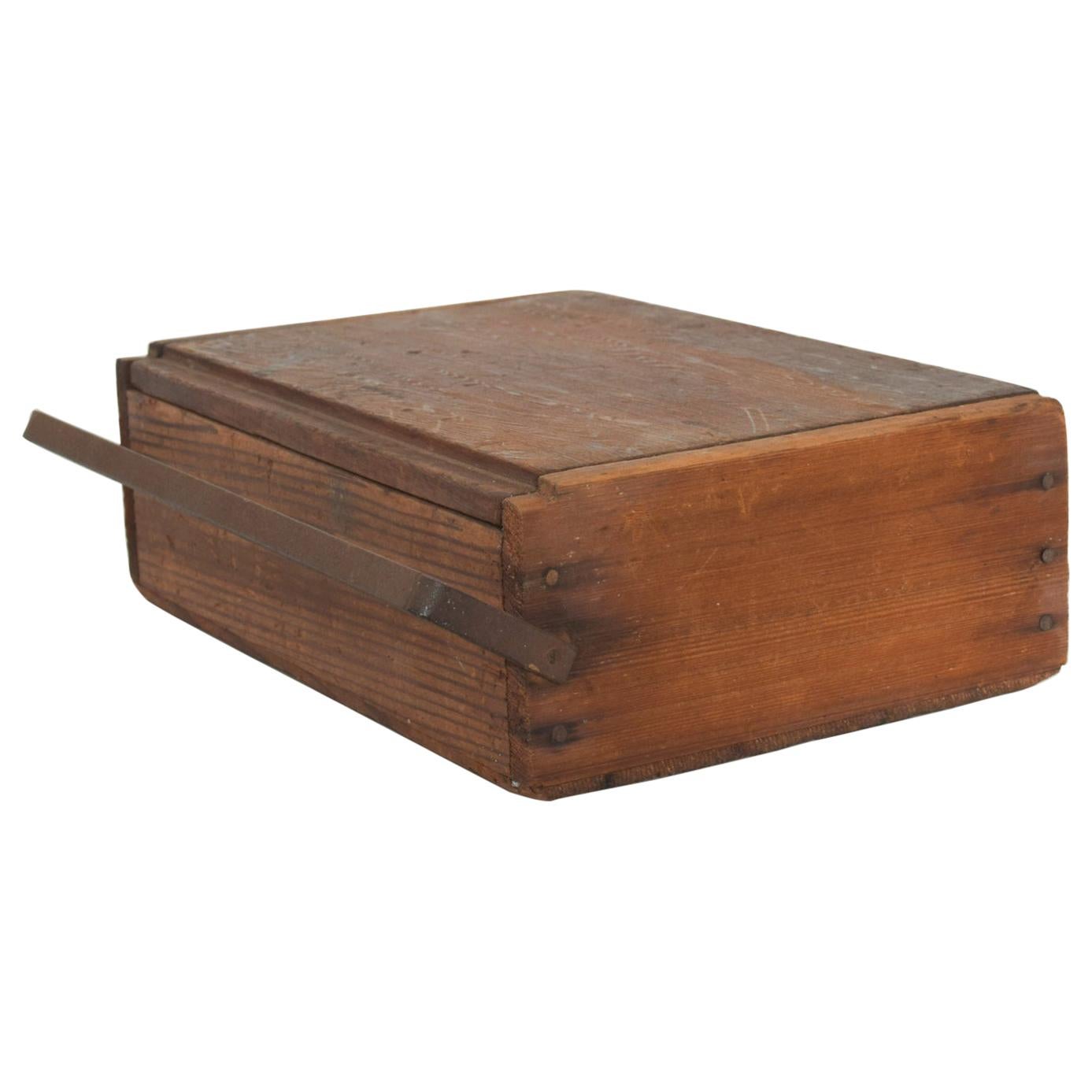 Decorative Antique Wood Storage Box for Cash Secret Stash Metal Handle Closure