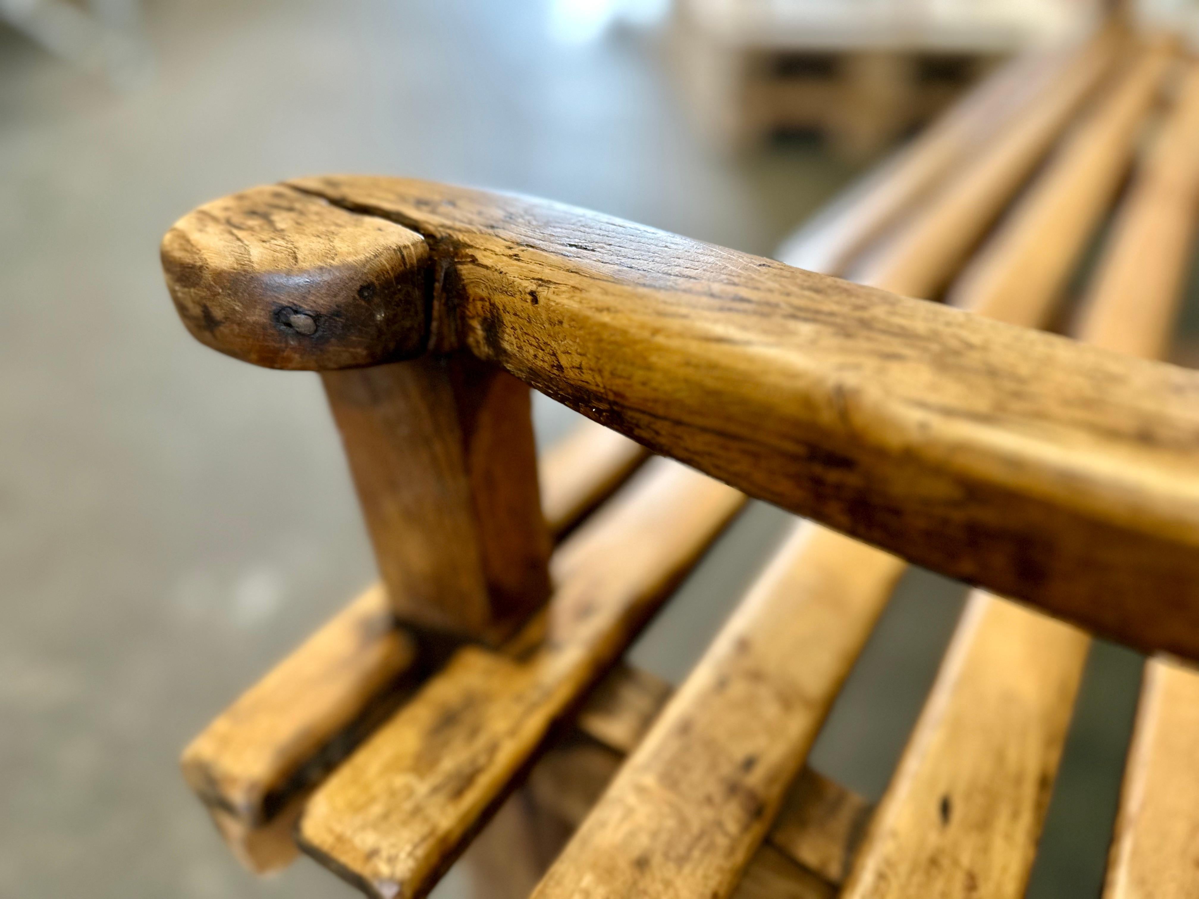 decorative antique wooden bench For Sale 6