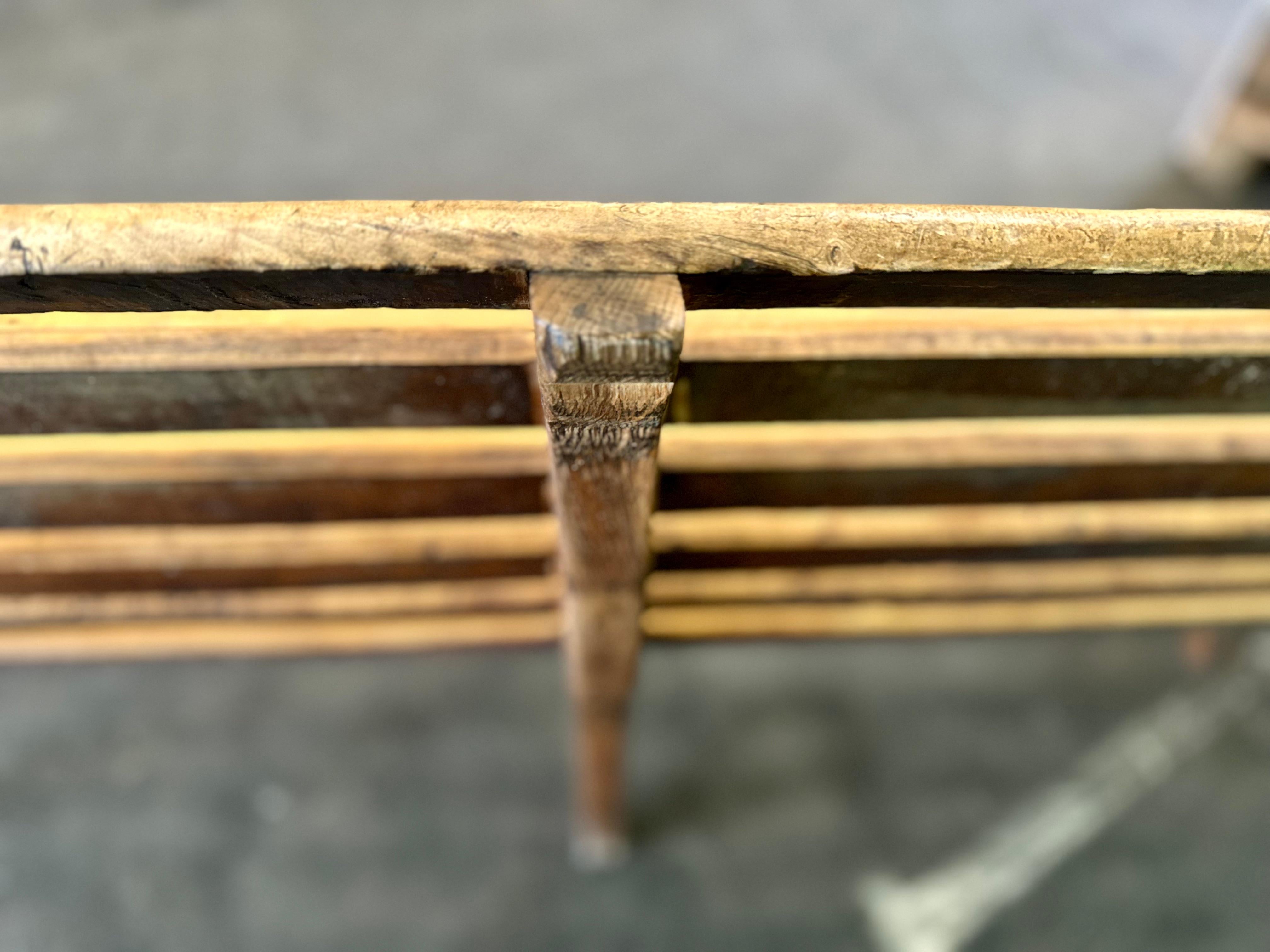 decorative antique wooden bench For Sale 10