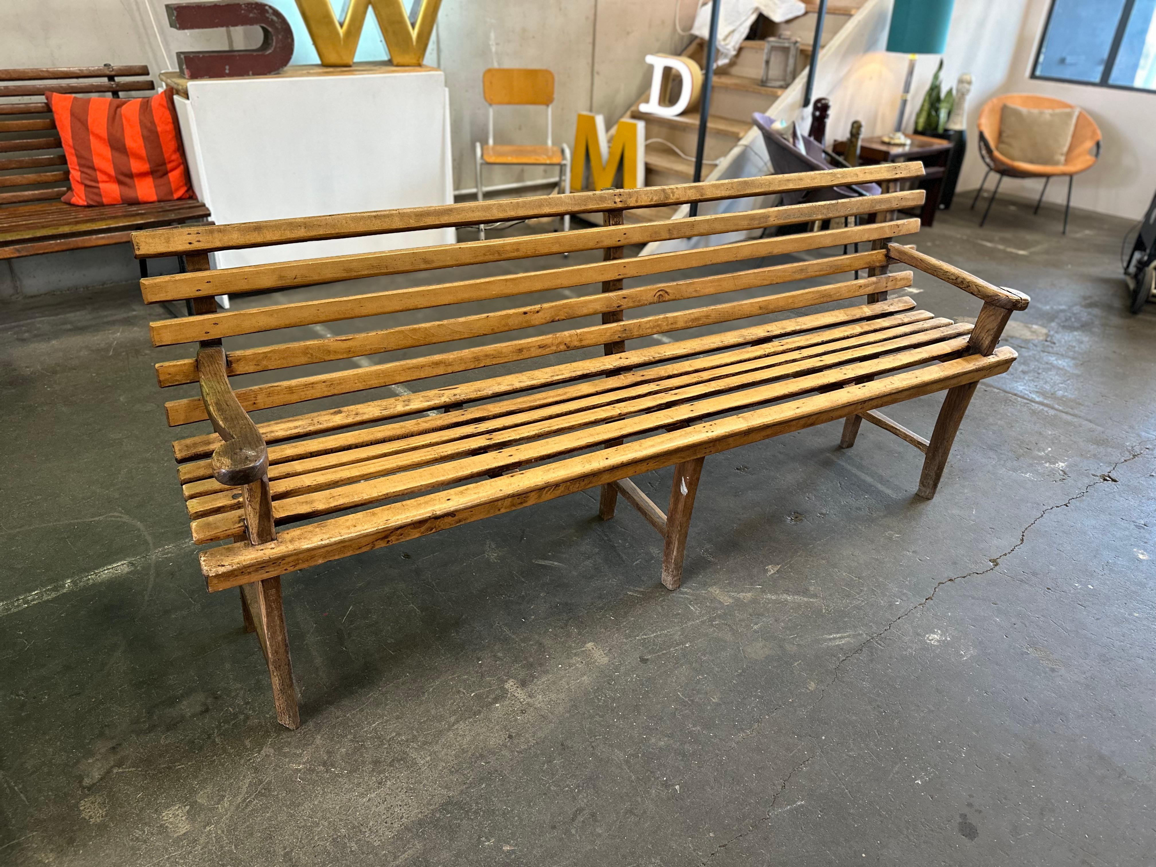 Belle Époque decorative antique wooden bench For Sale