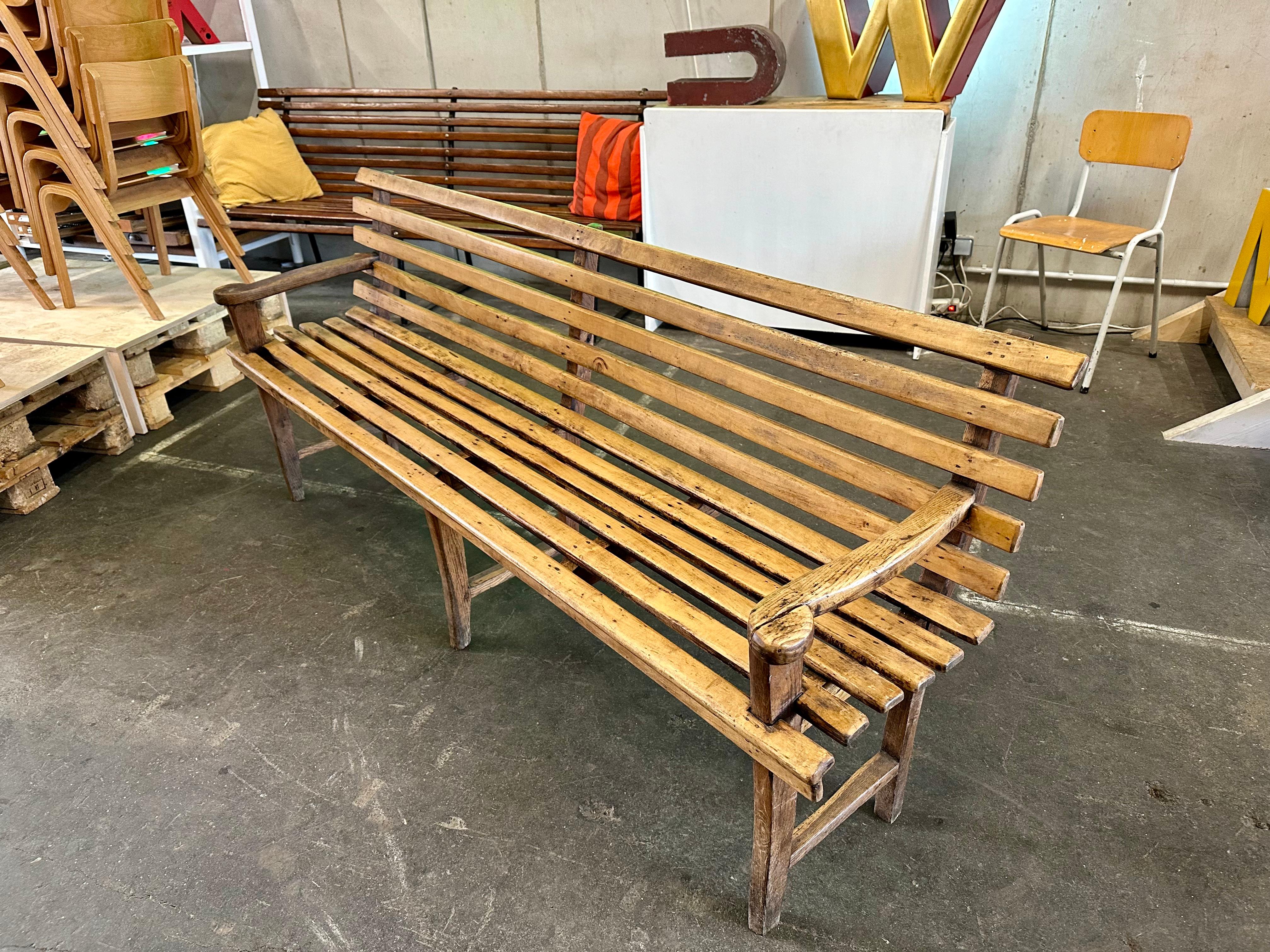German decorative antique wooden bench For Sale