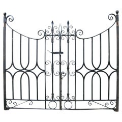 Decorative Vintage Wrought Iron Gates with Posts