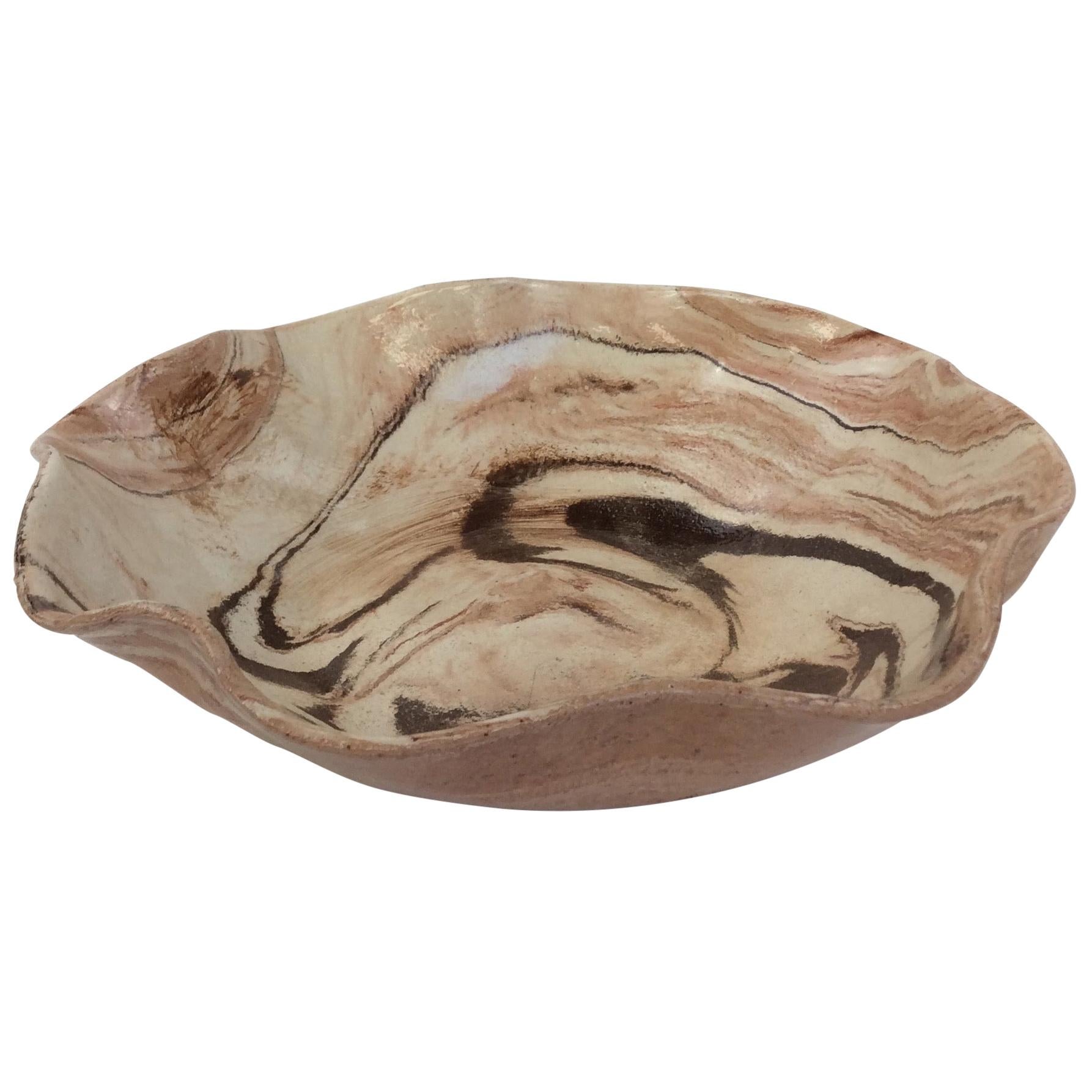 Decorative Apt Mixed Earths Bowl or Large Vide Poche For Sale