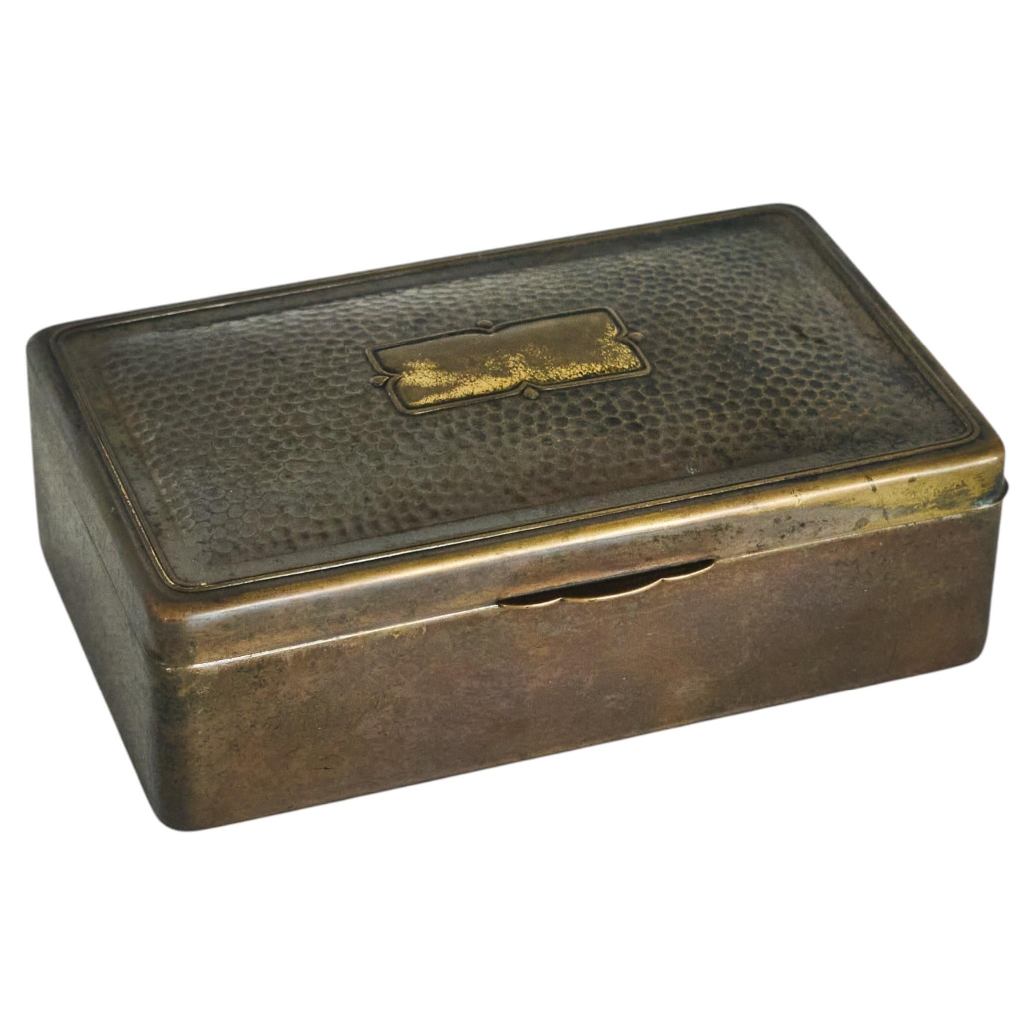 Decorative Art Deco Style Box in Copper The Netherlands Early 20th Century