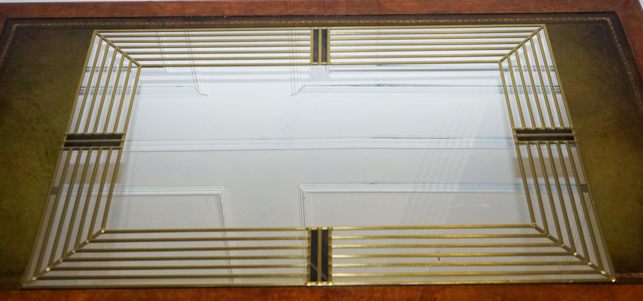 espejo de pared dorado estilo art deco decorado a mano por lawson glassworks Británico en venta