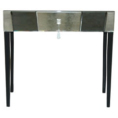 Vintage Decorative Art Deco Style Mirrored Dressing Table or Desk Which Is Part of Suite