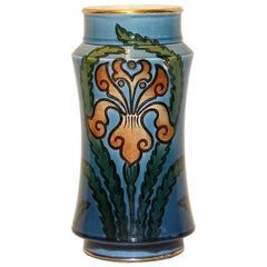 Decorative Art Nouveau Ceramic Vase, Vessel by Villeroy & Boch, Mettlach