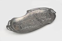 Decorative Art Nouveau dish in tin, France ca. 1910