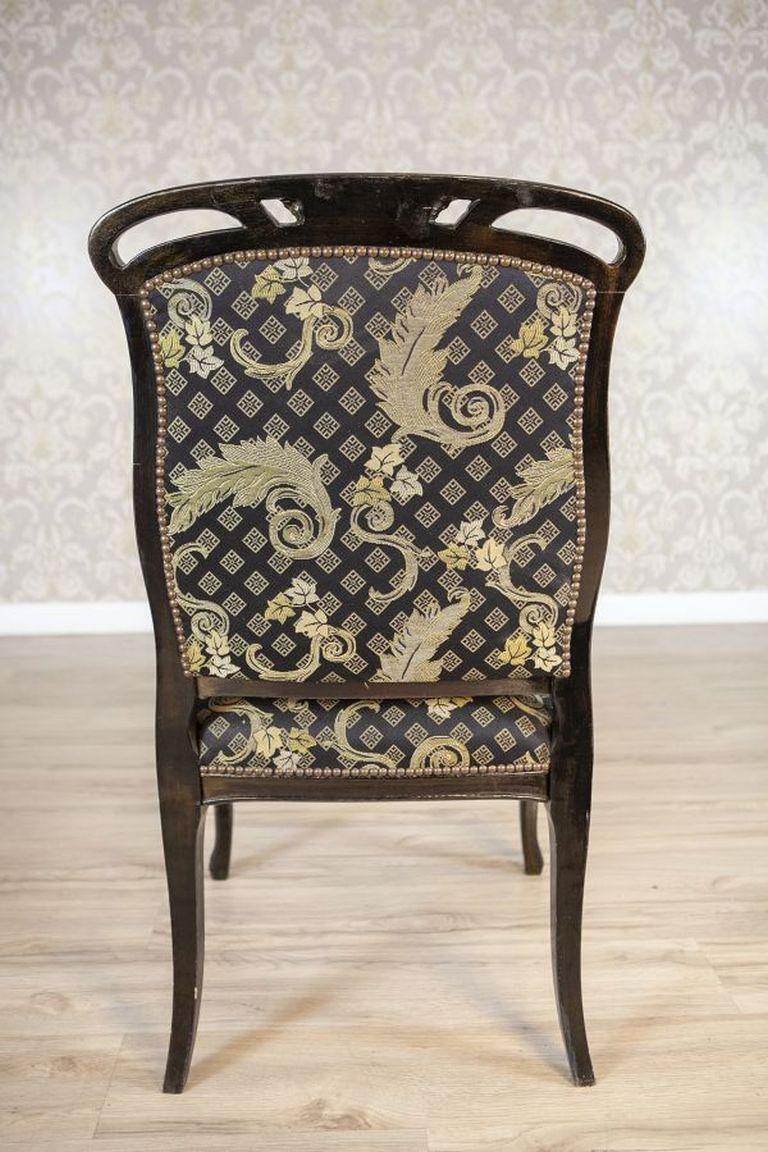 Tissu d'ameublement Fauteuil décoratif Art Nouveau en chêne du 20ème siècle en vente