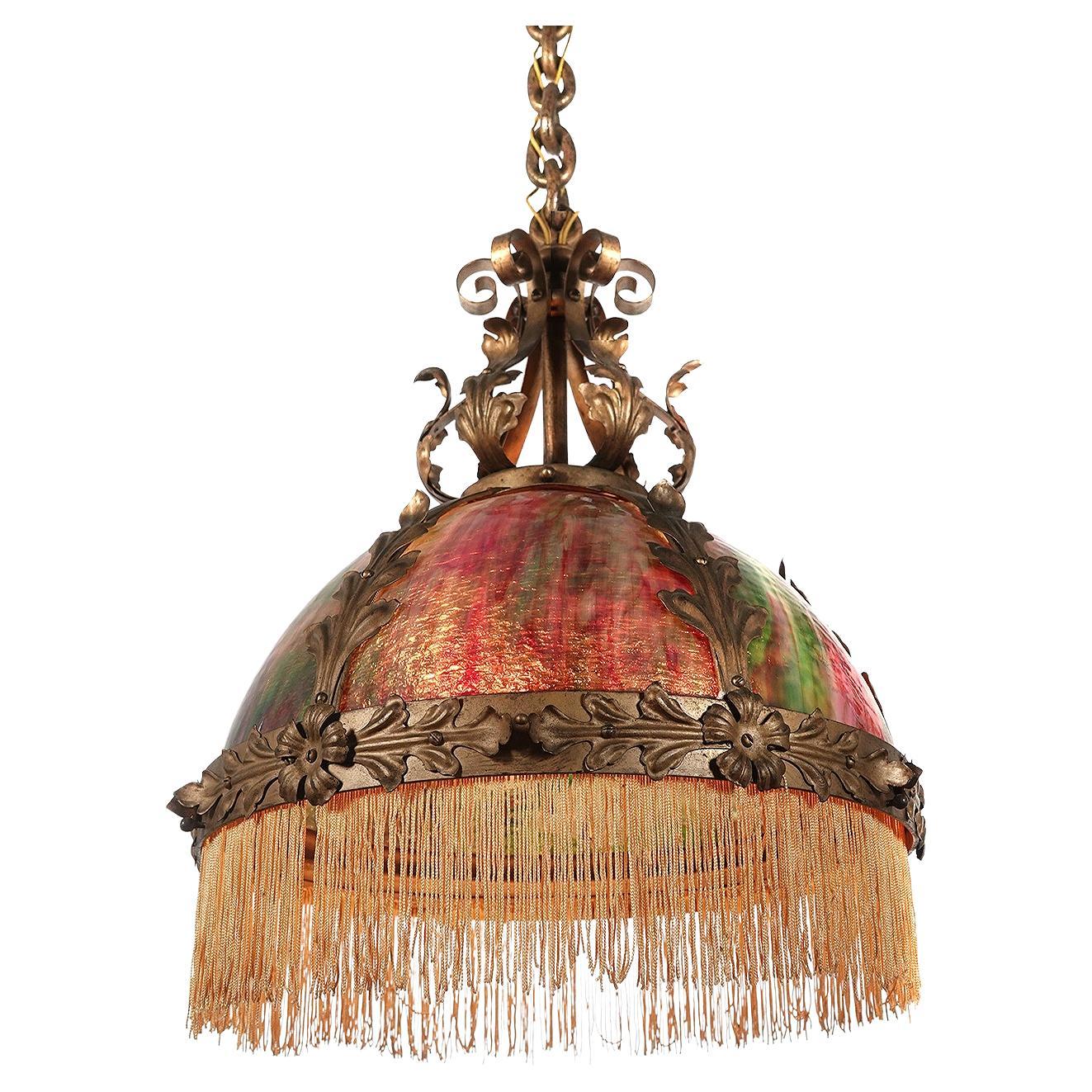 Lampadario decorativo in vetro Art Nouveau Slump