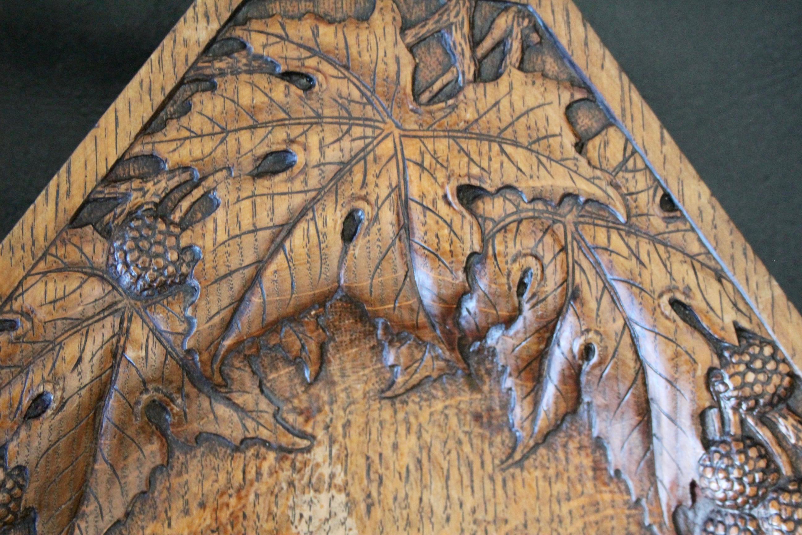 Wood Decorative art nouveau vide poche For Sale
