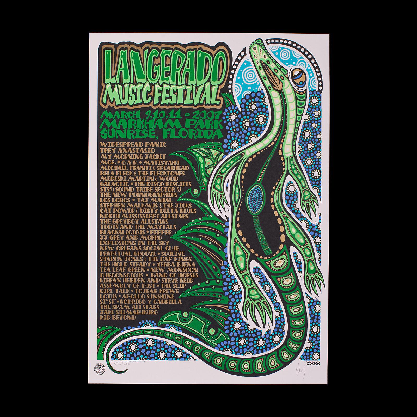 This is a decorative art poster. An American, screenprinted festival print signed by the artist, dated to 2007.

Delightfully decorative festival poster with copious detail
In superb gallery exhibition quality and good original order
Vibrant