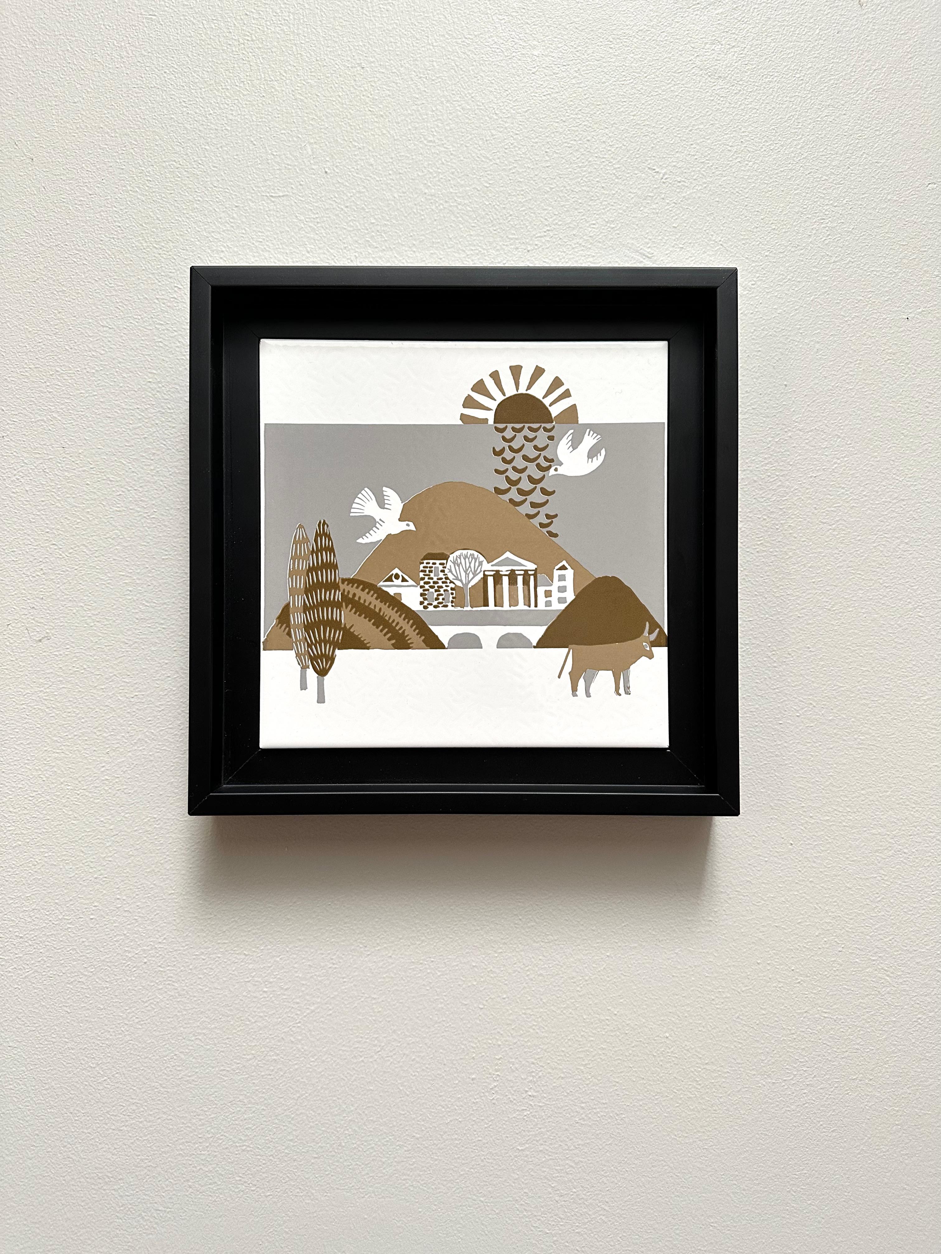 Smaltato Piastrella Art Decor, Roger Capron per Marazzi, Italia, C.C. 1980 in vendita