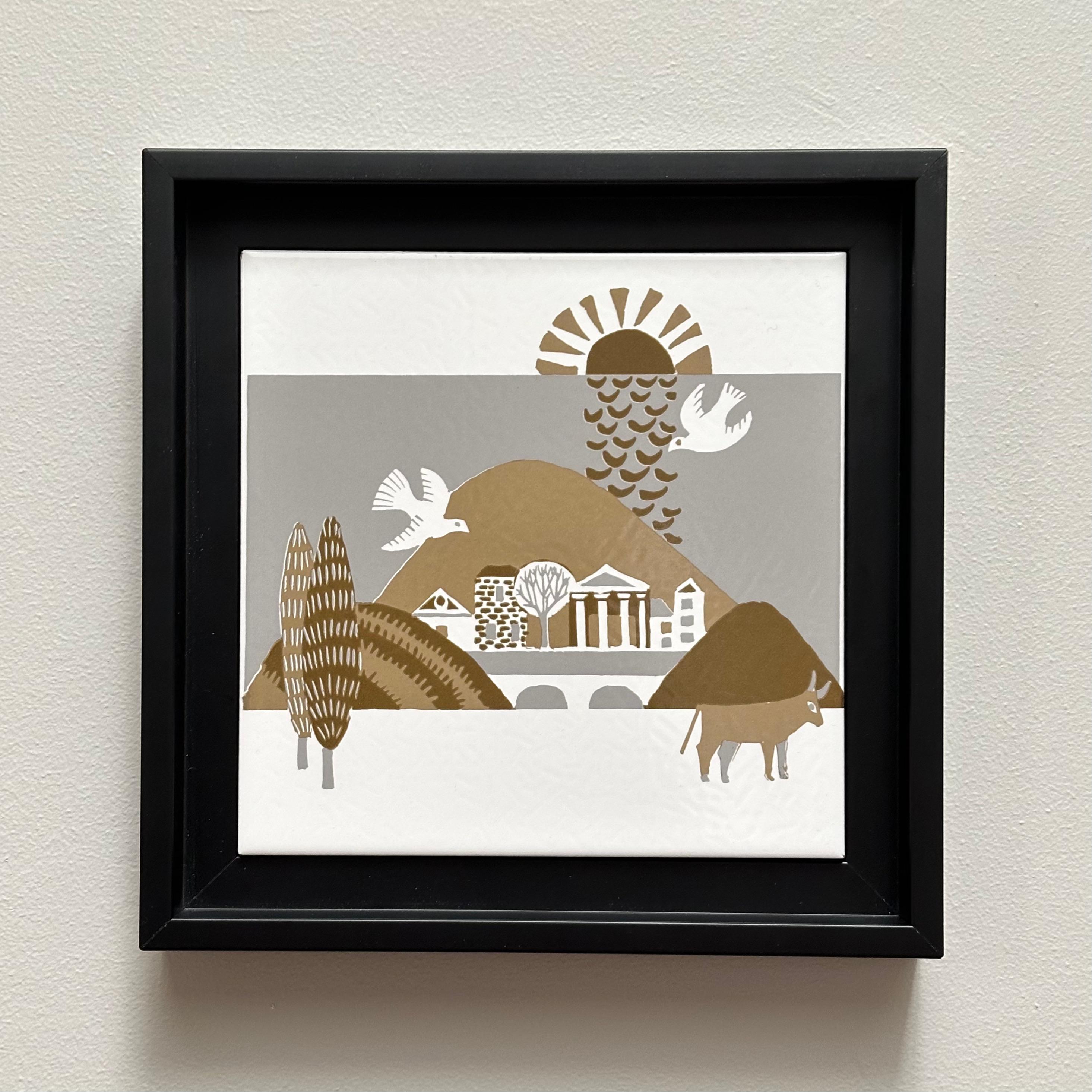 Fine XX secolo Piastrella Art Decor, Roger Capron per Marazzi, Italia, C.C. 1980 in vendita