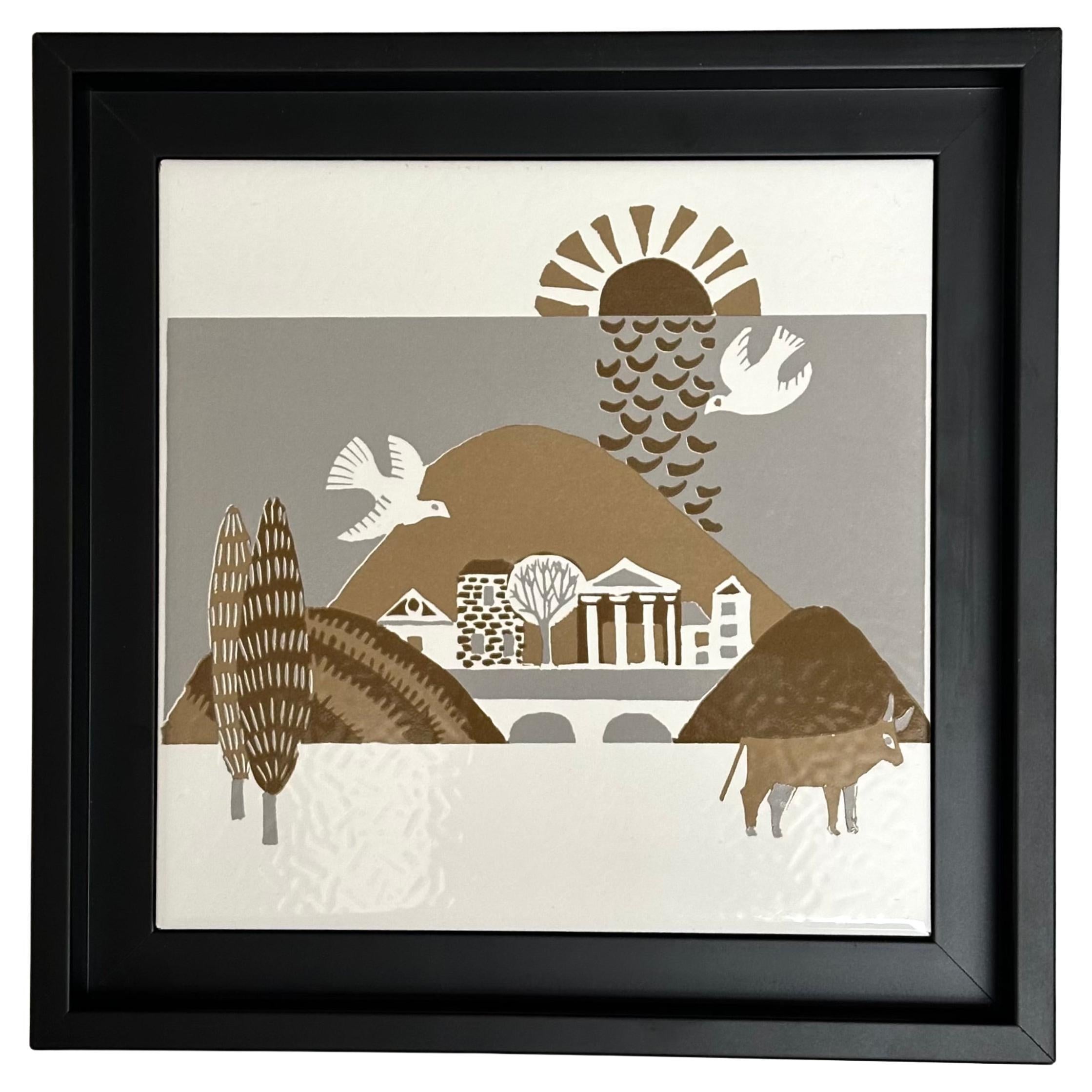 Decorative Art Tile, Roger Capron for Marazzi, Italy c. 1980